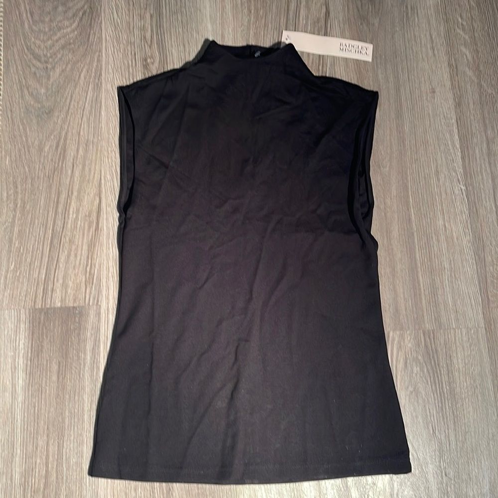 Badgley Mischka Black Mock Turtleneck Tank XS or XL